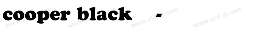 cooper black字体下载字体转换